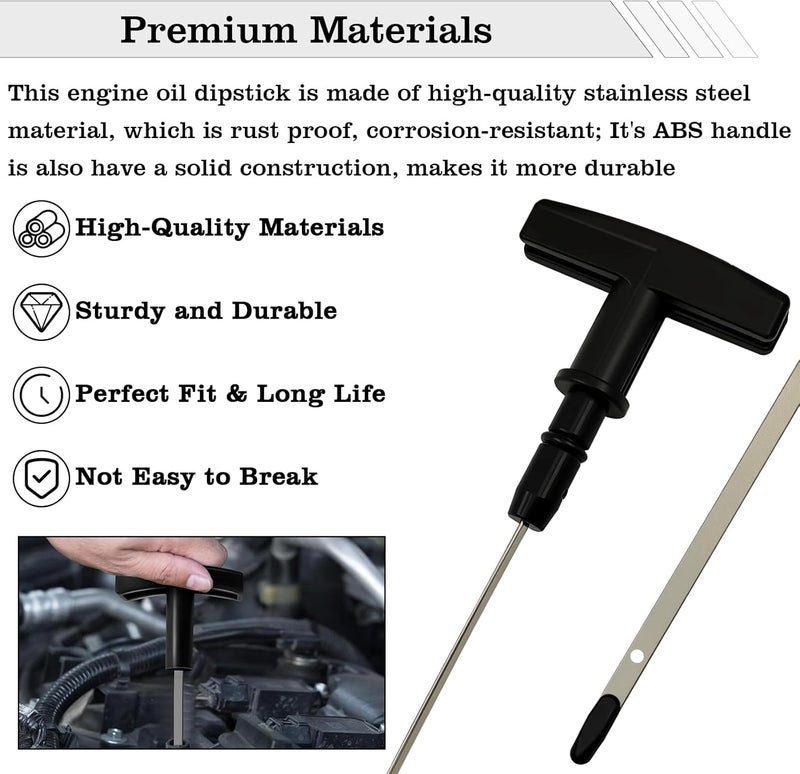 FBLOWMOD 5086843AB Engine Oil Dipstick Indicator, Compatible with Dodge Ram 2500 3500 Pickup 5.9L RAM 4000 Diesel 5.9L L6 Engine Oil Fluid Level Dip Stick Replace 5086844AA, 921127, 921128 - Image 3
